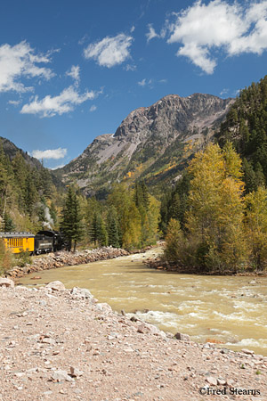 Durango and Silverton Narrow Gauge Railroad Engine 481 Animas River